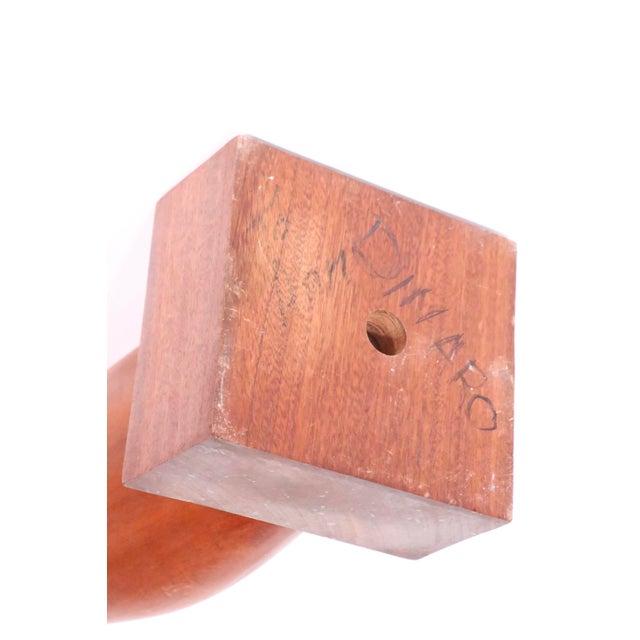 Organic Mid Century Wood Sculpture Marked Dinero For Sale - Image 9 of 9