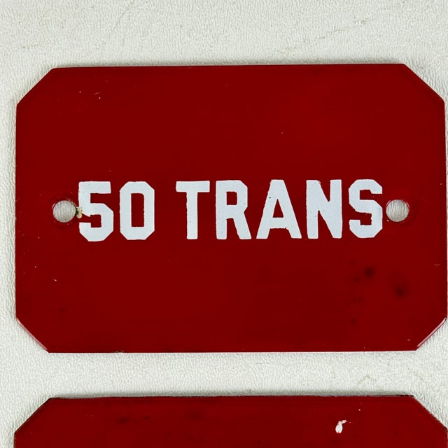 American Pair of Vintage Porcelain / Enamel Wall Sign Plaques With Numbers For Sale - Image 3 of 7