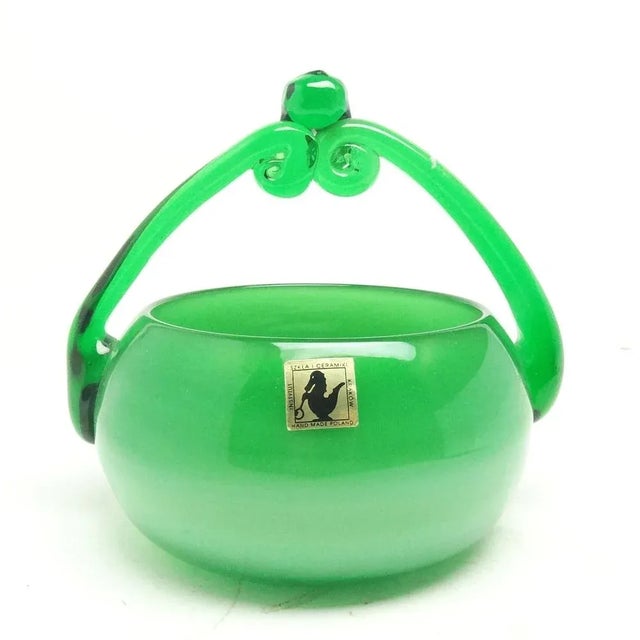 Lime Bowl by Jerzy Słuczan-Orkusz for Krakow Institute of Glass, Poland, 1970s For Sale - Image 8 of 8