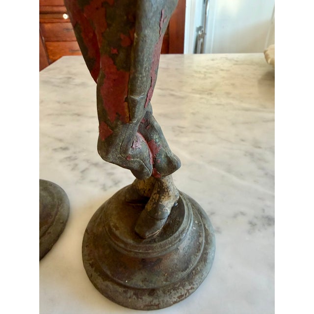 Metal Pair of 19th Century French Figural Candle Holders For Sale - Image 7 of 18