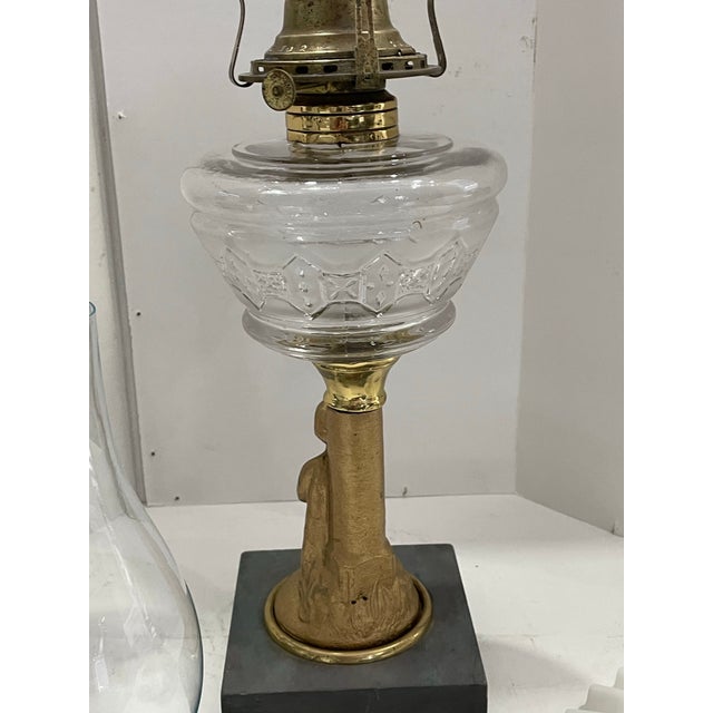 Late 19th Century Cherub Figural Oil Lamp W/Doves “ Peace “ For Sale - Image 11 of 11