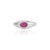 14k White Gold Natural Mozambique Ruby Chic Signet Ring Size 9 For Sale - Image 4 of 16
