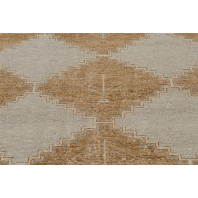 Tribal Rug & Kilim’s Distressed Tribal Style Rug in Gold, Gray and Blue Patterns For Sale - Image 3 of 7