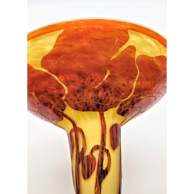 1920s Art Deco Cameo Glass Vessel with Poppies by Charles Schneider for Le Verre Français, 1920s For Sale - Image 5 of 7