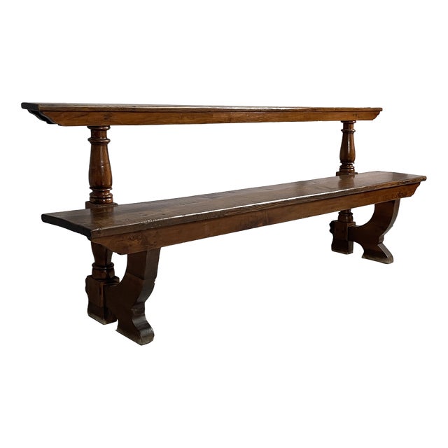 Antique Italian Wooden Bench, 1800s For Sale