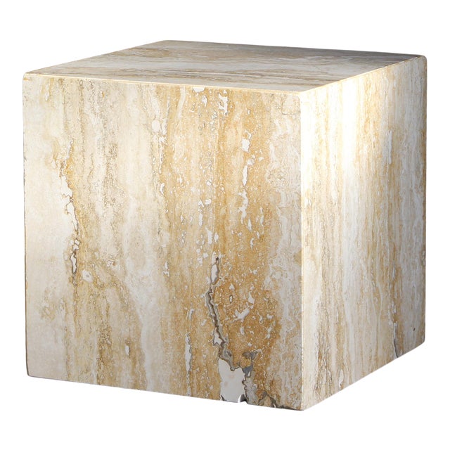 1980s Travertine Marble Cube Side Table or Pedestal Chairish