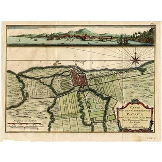 Antique Map of Batavia, 1751 For Sale