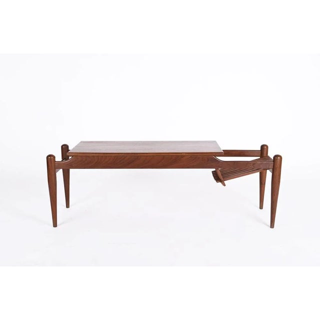 Brown Coffee Table with Magazine Rack in Teak by Ico & Luisa Parisi, Italy, 1960s For Sale - Image 8 of 13