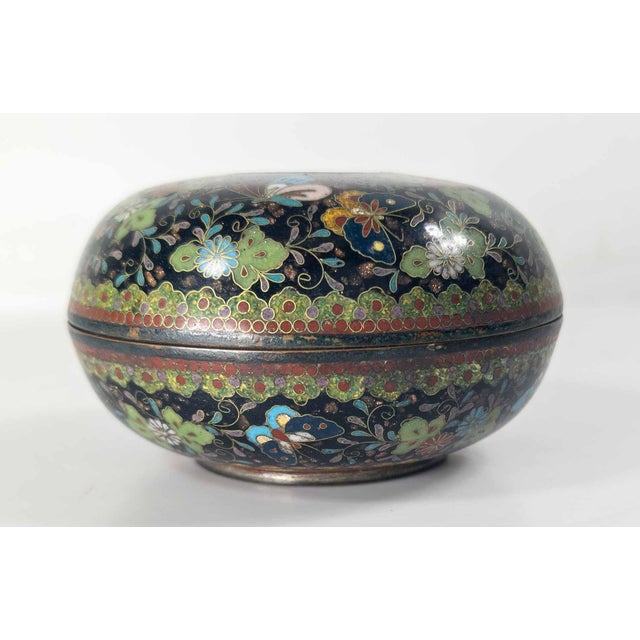 Black 19th Century Japanese Meiji Period Cloisonne Enamel Potpourri or Censer Dish For Sale - Image 8 of 16
