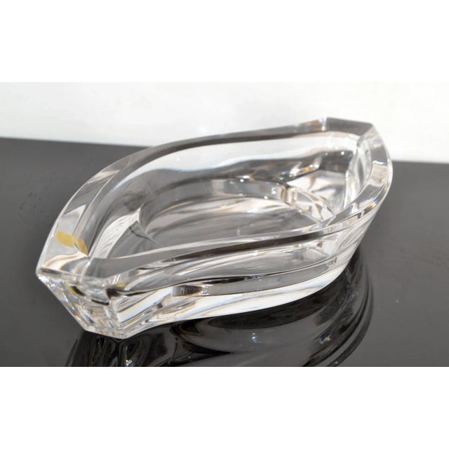 Striking original Rosenthal Space Age Lead crystal glass Horizon Pillar Candle Holder, Vide Poche, Catchall, Bowl made in...