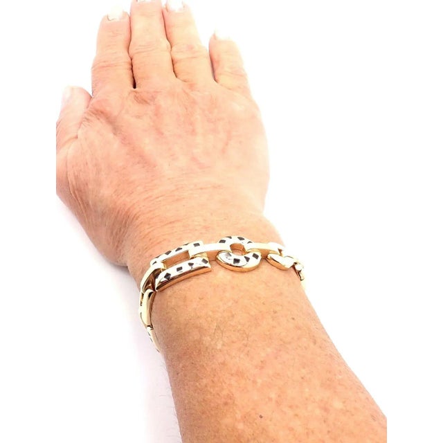 Cartier Panthere 18k Gold Black Lacquer Spot Link Bracelet Paper For Sale - Image 10 of 12