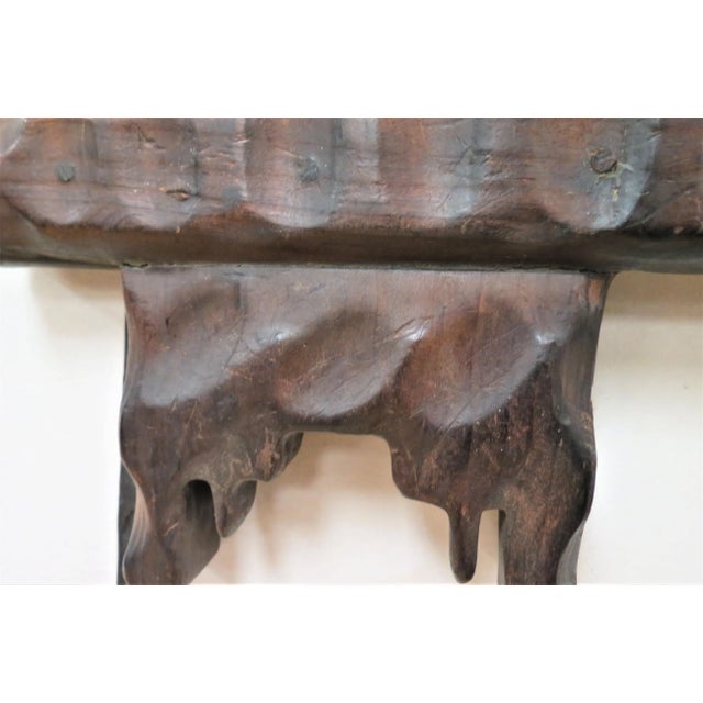 Brown Antique French Oak and Wrought Iron Hat Rack For Sale - Image 8 of 9