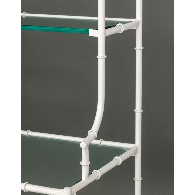 Mid 20th Century Hollywood Regency White Patinated Metal Etagere For Sale - Image 5 of 10