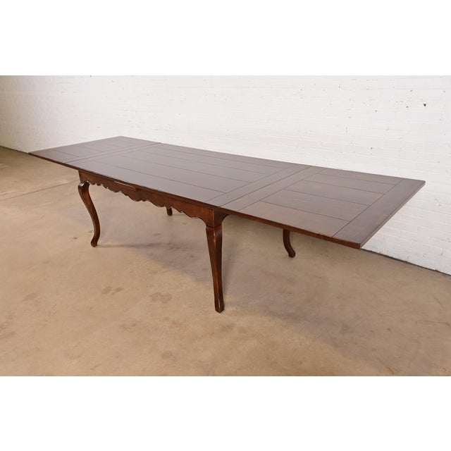 Brown Baker Furniture Italian Provincial Maple Harvest Farm Extension Dining Table, Newly Refinished For Sale - Image 8 of 15