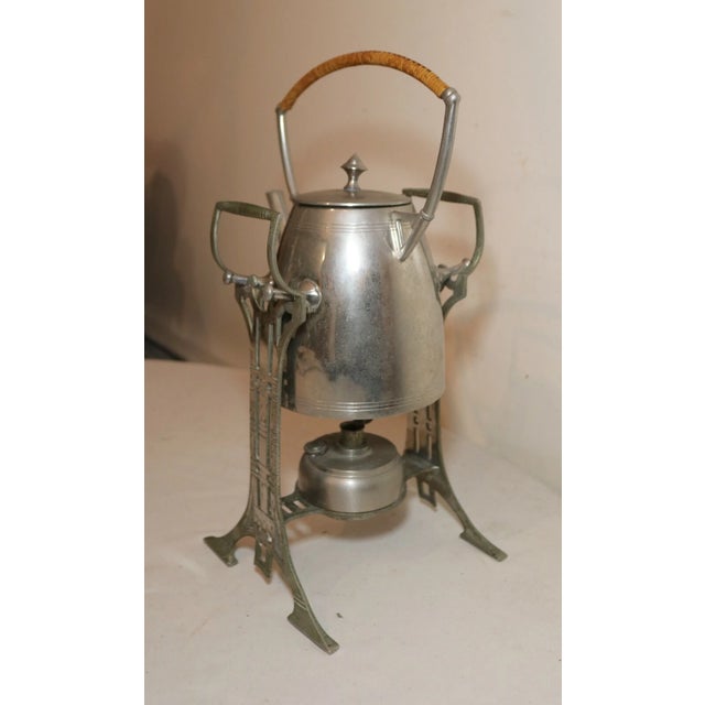 Up for sale is a very nice quality antique nickel plate tea stand done by Tiel Holland KMD. It's made with exquisite Art...