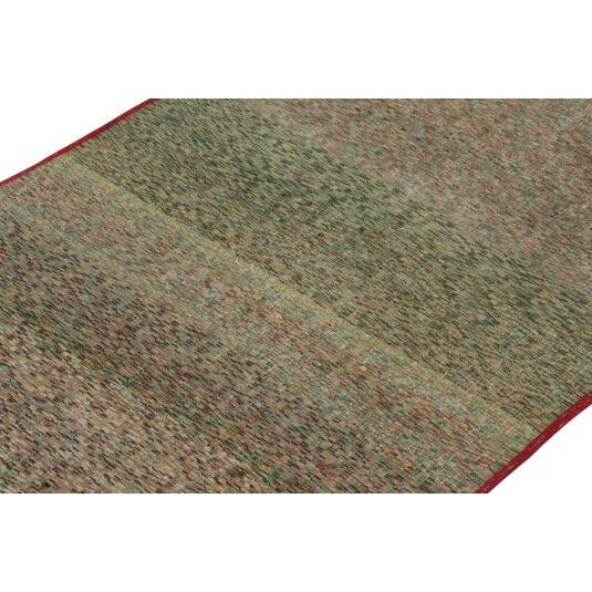 Vintage Zeki Müren Rug in Green With Polychromatic Geometry - By Rug & Kilim For Sale In New York - Image 6 of 7