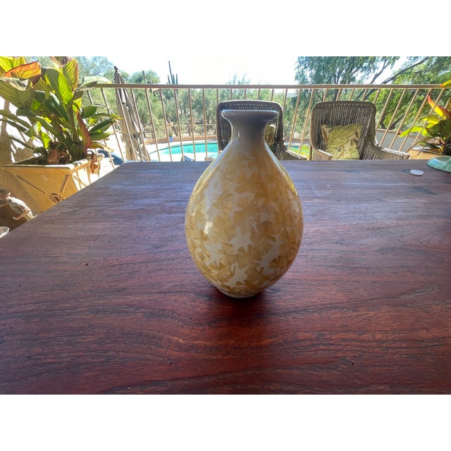 1970s Vintage Crystalline Glazed Ceramic Bud Vase For Sale - Image 5 of 6