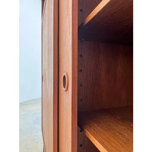Wood Danish Teak Wardrobe with Sliding Doors For Sale - Image 7 of 11