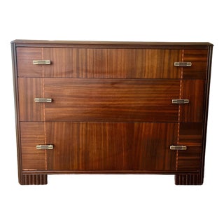 1930s Art Deco Walnut Waterfall Chest of Drawers For Sale