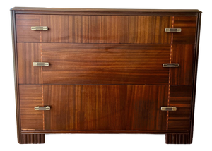 1930s Art Deco Walnut Waterfall Chest of Drawers