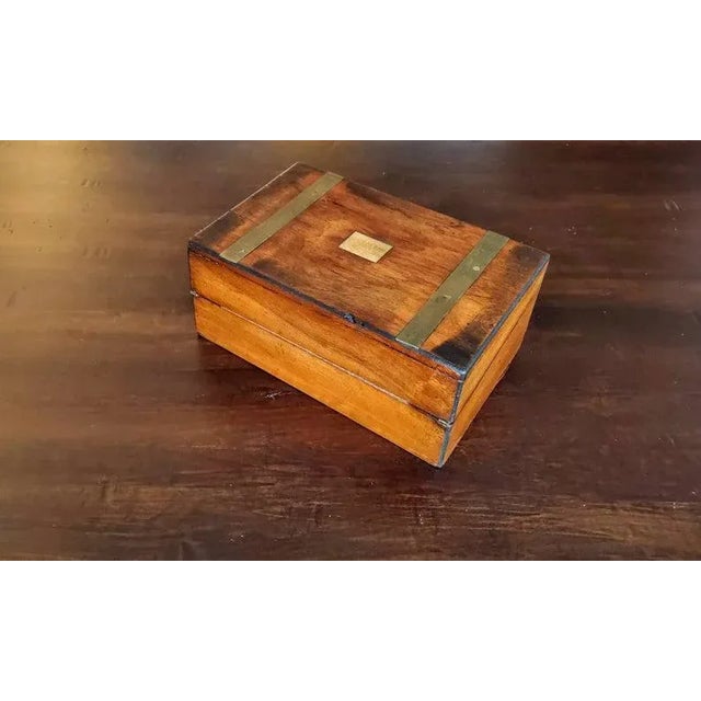 Antique English Victorian Era Travel Desk Writing Slope Box For Sale - Image 9 of 12