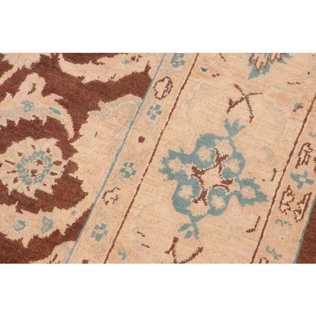 Textile Bohemien Ziegler Brown Tan Hand-Knotted Wool Rug - 5'11'' X 9'0'' For Sale - Image 7 of 8