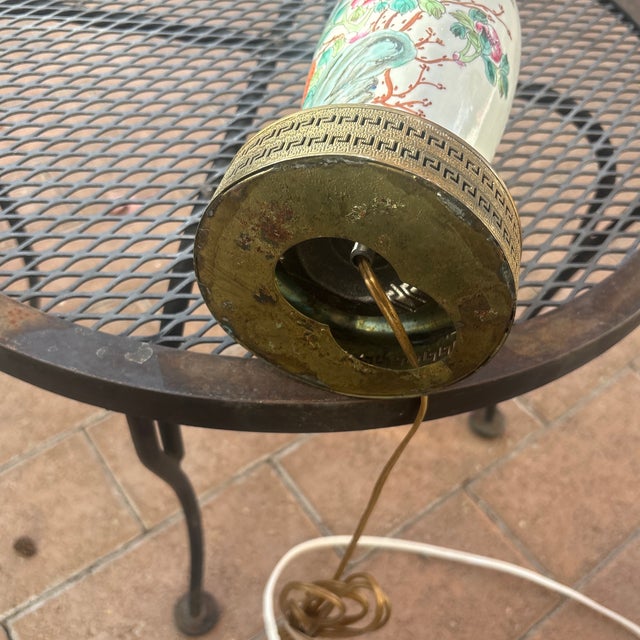 Chinese 1920s Chinese Famille Rose Lamp For Sale - Image 3 of 6