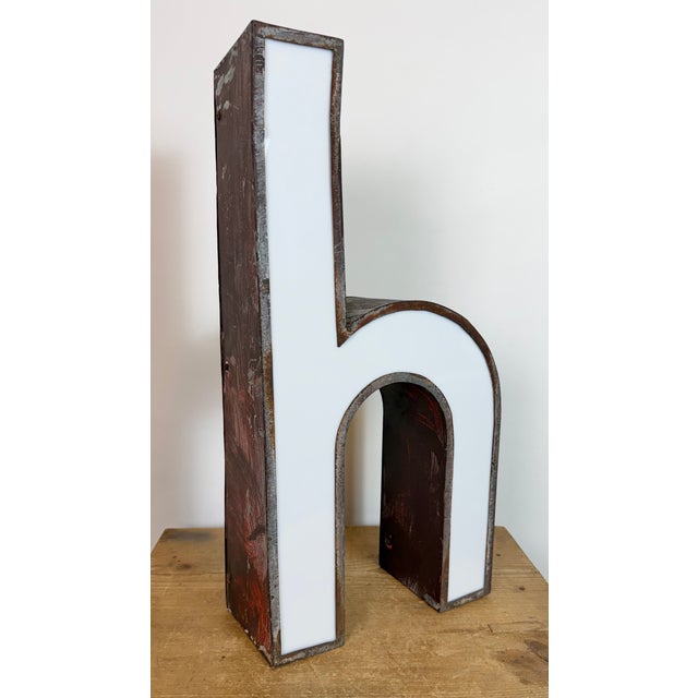 Vintage Illuminated Advertising Letter H, 1960s For Sale - Image 4 of 17