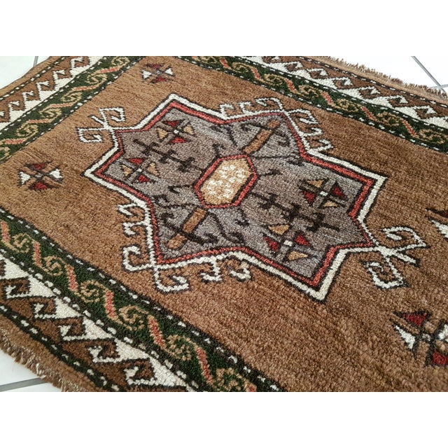 Hand Knotted Oushak Rug Yastik Doormat 2'1" X 5'3" For Sale In Philadelphia - Image 6 of 11