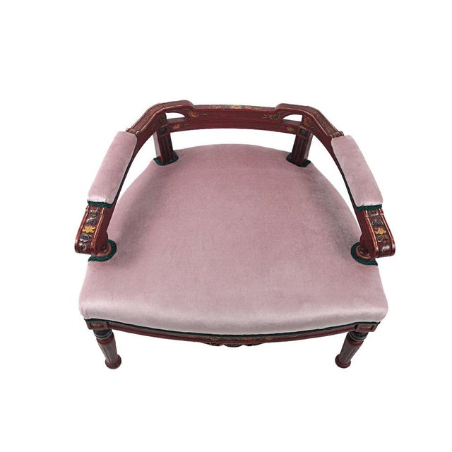 Wood Antique Low Biedermeier Chair with Hindeloopen Paintwork For Sale - Image 7 of 14