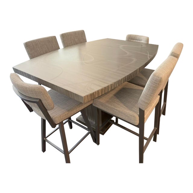 Metall Furniture Dining Table with Amisco Chairs – Dining Set For Sale