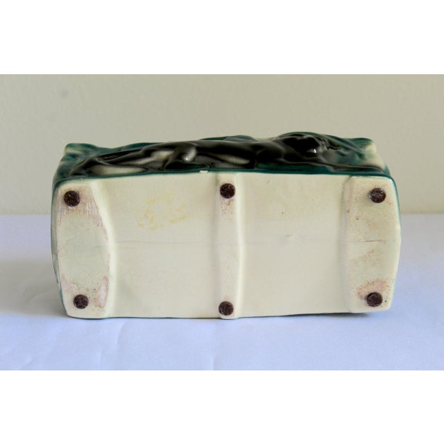 Black 1950s Mid-Century Modern Black Panther Jungle Ceramic Planter For Sale - Image 8 of 9