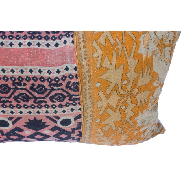 Kantha Quilt Lumbar Pillow Chairish