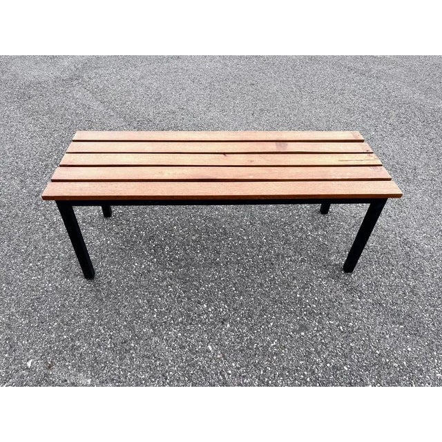 Wood Vintage Industrial Bench For Sale - Image 7 of 7