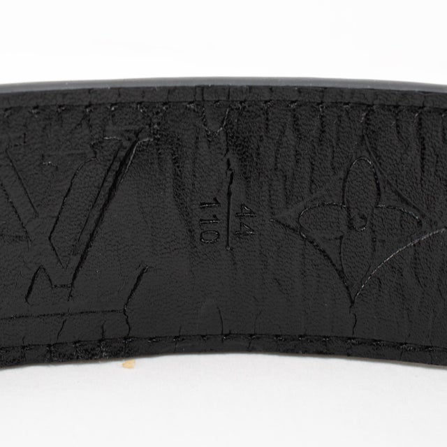 Black Louis Vuitton LV Initiales 40mm 110/44 Monogram Eclipse Ruthenium Belt For Sale - Image 8 of 9