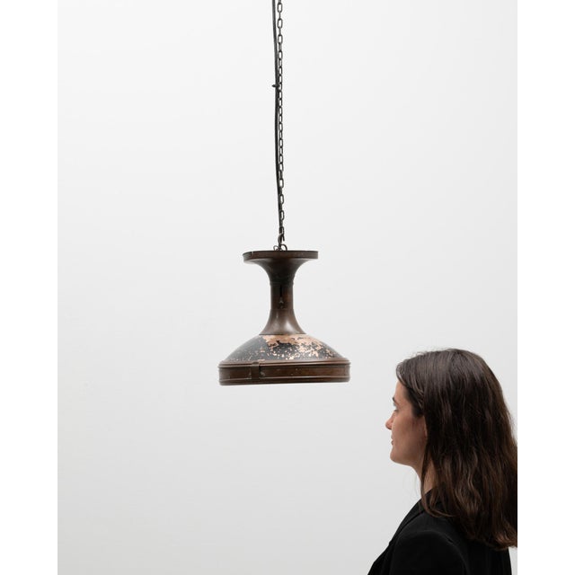 1920s French Copper Industrial Pendant Lamp For Sale - Image 11 of 18