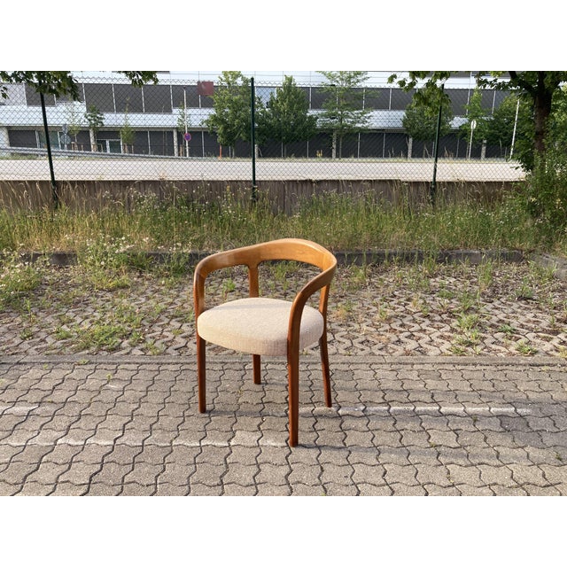 Mid-Century Round Walnut Chair, 1960s, Set of 4 For Sale - Image 12 of 13