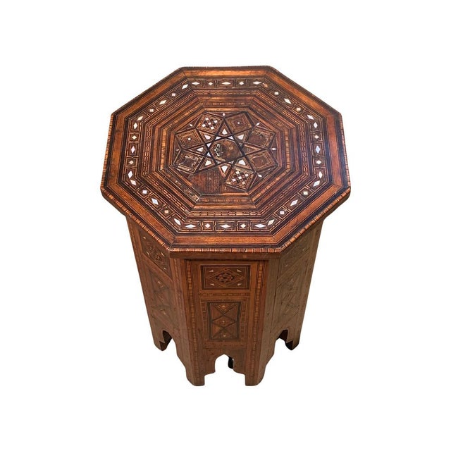 19th Century Moroccan Octagonal Pedestal Table, 1890s For Sale - Image 3 of 10