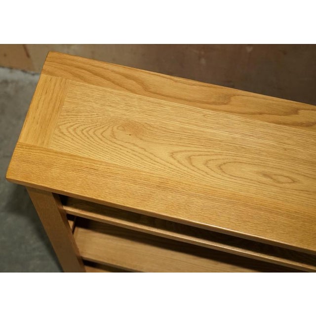 English Open Dwarf Library Bookcase in Light Oak For Sale - Image 4 of 9