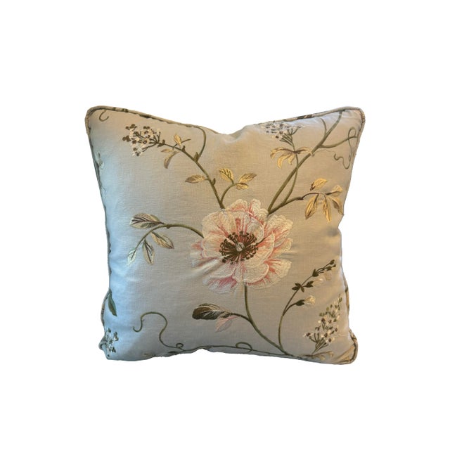 Enhance your living space with this exquisite pair of Crewelwork pillows. The beautiful embroidery, featuring a...