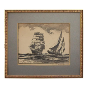 Gordon Grant "Lanes of Trade" Lithograph Pencil Signed Matted Framed