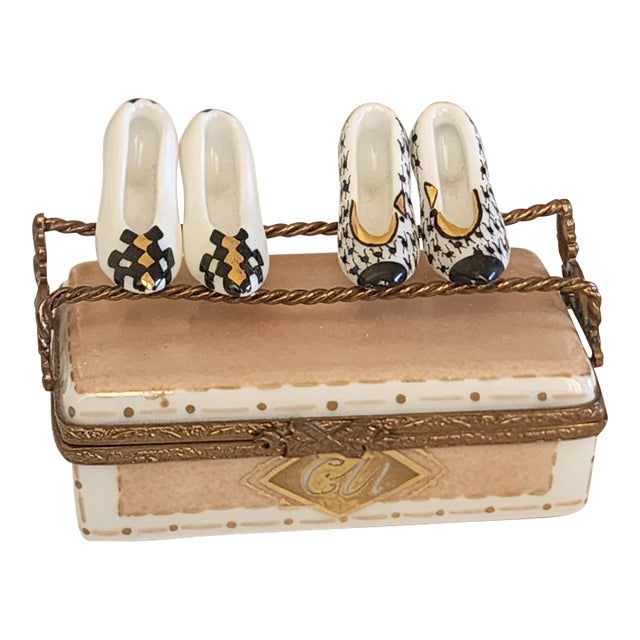 Limoges Porcelain Box Shoe Themed For Sale