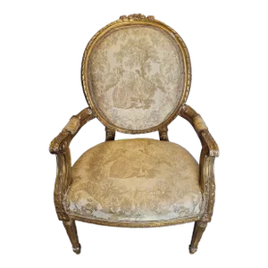 Fine Antique French Gilt Bergere Arm Chair