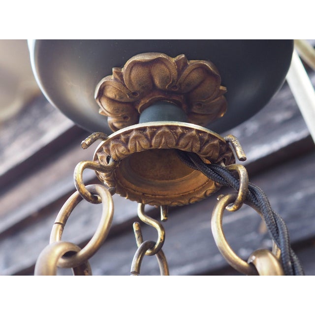 Mid-Century French Empire Style Bronze 3-Branch Swan Chandelier by Lucien Gau, 1970s For Sale - Image 11 of 18