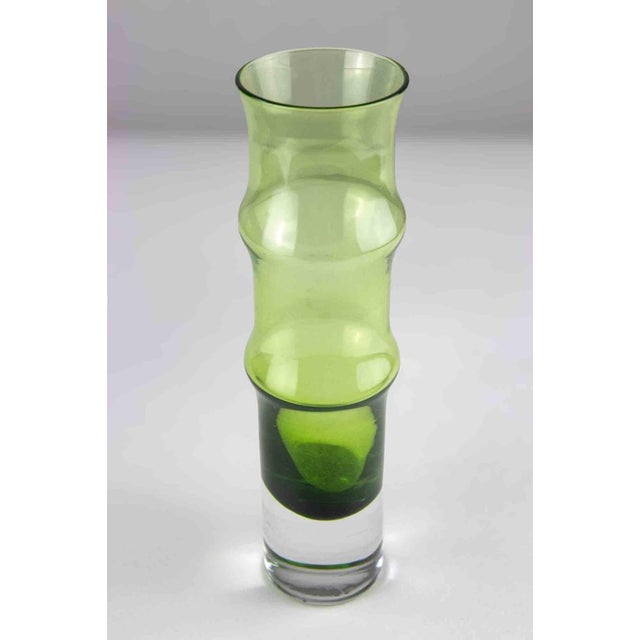 Vintage Swedish Glass Bamboo Vase from Aseda, 1960s For Sale - Image 3 of 5