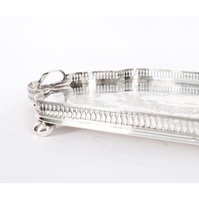Antique Edwardian Silver-Plated Gallery Tray attributed to James Deakin, 1890s For Sale - Image 10 of 16
