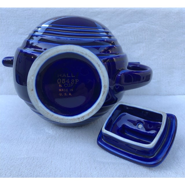 Vintage Hall Cobalt and Silver Teapot - Model 0543p 6 Cup For Sale In Los Angeles - Image 6 of 16