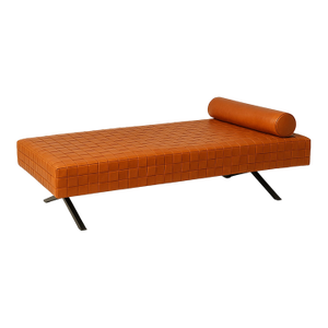 Enzo Mari “Sigmund” Daybed for Driade — Braided Leather, Steel & Wood — Italy, Late 20th Century