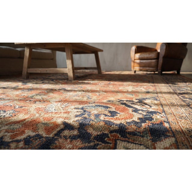Great Red Rust Color With Medallion Floral Patters Desing Century Persian Sultanabad Rug For Sale - Image 14 of 15