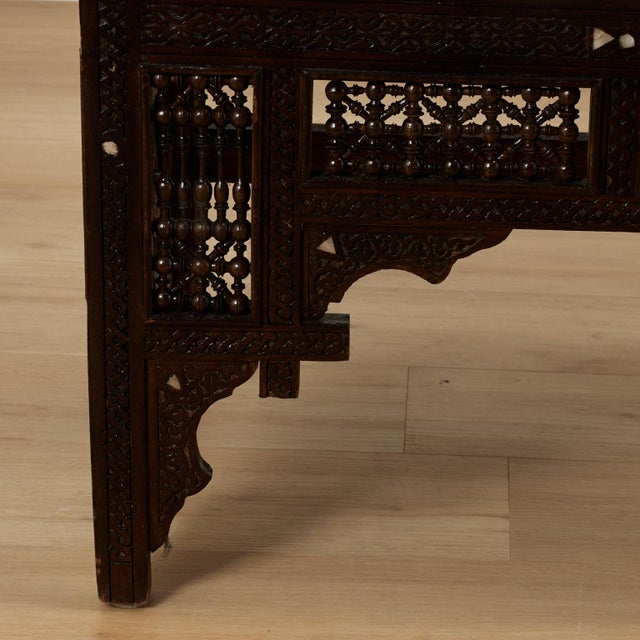 Brown Pair of Antique Anglo Indian Carved and Inlaid Chairs For Sale - Image 8 of 16